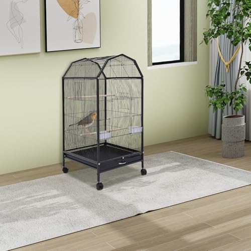 40 Inch Wrought Iron Bird Cage with Open