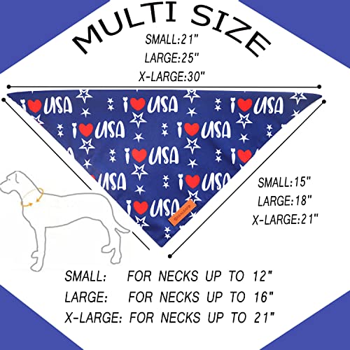 4th of July Dog Bandanas 2 Pack (American Flag / Small)