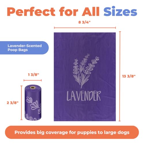 Poop Bags for Dogs (Purple (Lavender Scented) / 240 Bags)