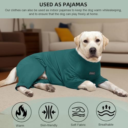 Dog Pyjamas PJS Sweater Clothes and Home Clothing Suitable for Large to Giant Breeds of Dogs (Thin Green / 6XL)