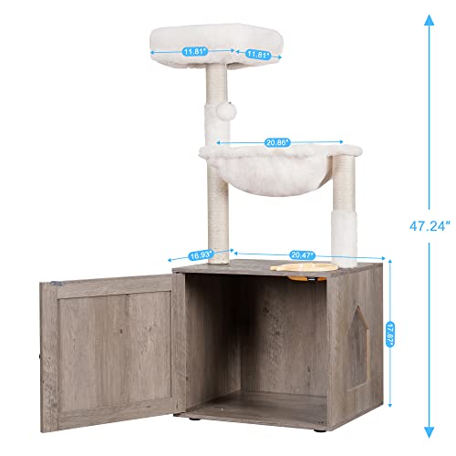 Cat Tree Tower (Rustic Gray)