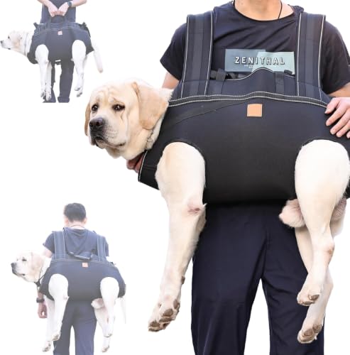Dog Lift Harness Backpack Carrier for Large Dogs (3XL 66-83LBS BLACK)