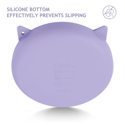 Slow Feeder Cat Bowl Silicone Pet Puzzle Feeder for Slow Eating (Purple / 1 Cup)