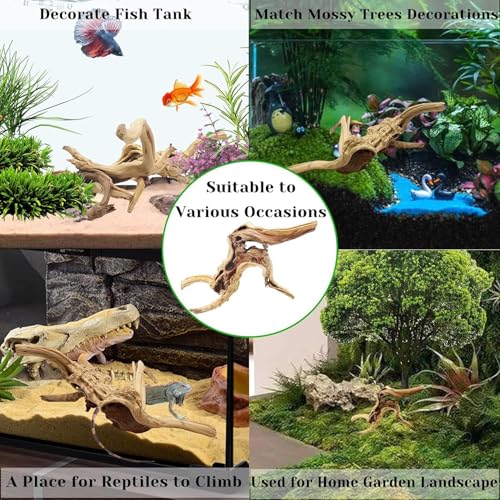 Aquarium Driftwood (Spiderwood（7-11 inch pack of 3）)
