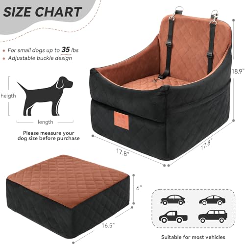 Dog Car Seat for Small (Black/Brown)