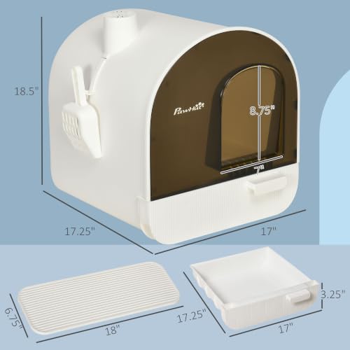 Cat Litter Box with Lid (White)