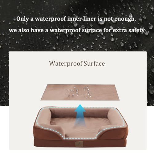 Orthopedic Dog Bed Extra Small (20.0"L x 15.0"W x 6.0"Th / Brown)