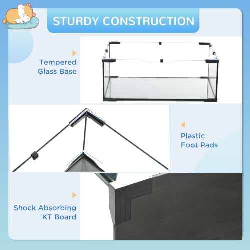 Large Hamster Cage with Deep Tempered Glass Bottom (23.5"L x 15.8"W x 22.5"H)