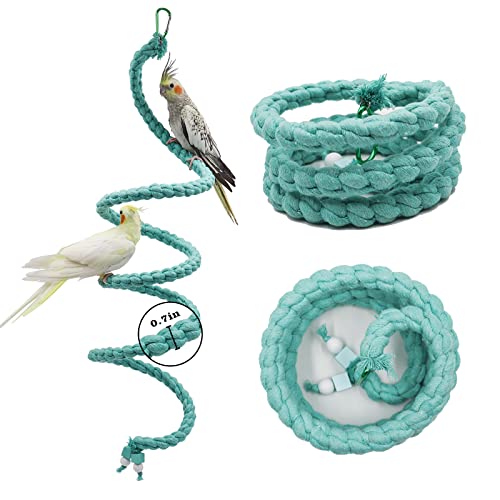 Bird Spiral Rope Perch (118 inches / Blue)