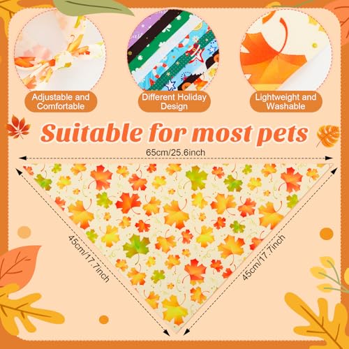 50 Pcs Holiday Dog Bandanas Bulk for Fall Autumn (Holiday / 25.6 x 17.7 x 17.7 Inch)