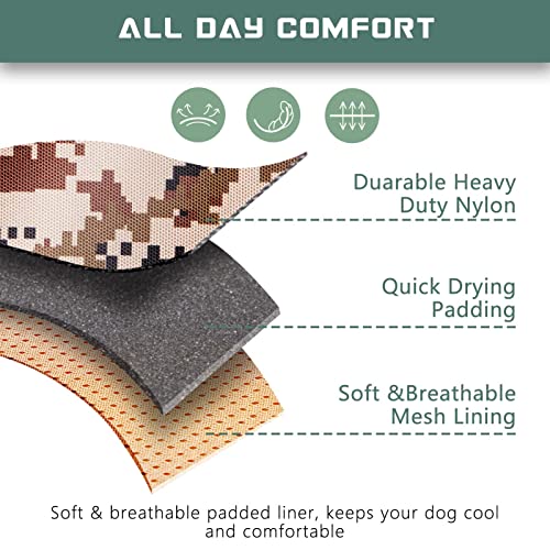 Tactical Dog Harness for Medium Dogs No Pull (Desert Camo / M(Neck:16-20", Chest:17-27"))
