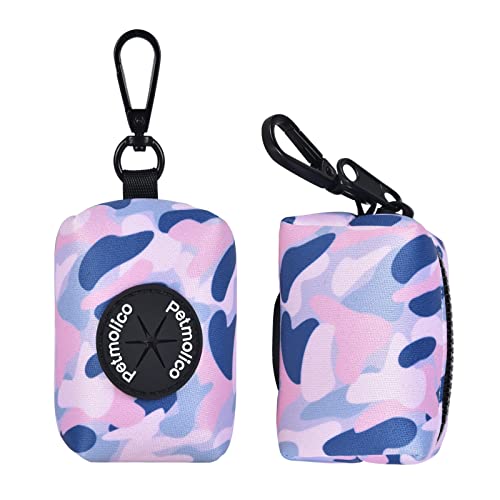 Dog Poop Bag Holder Dispenser 2 Pack (Blue Pink Camouflage)