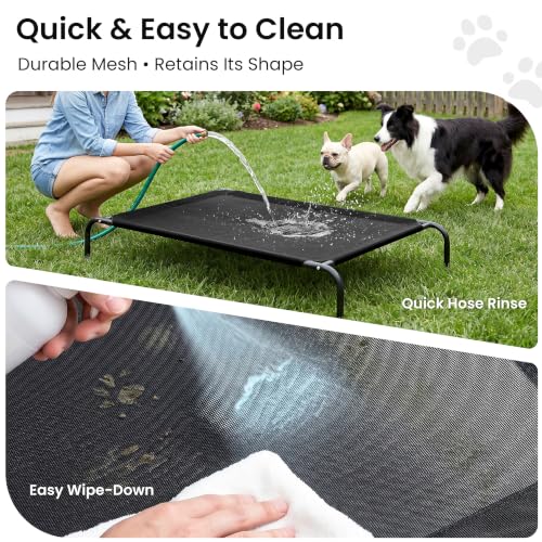 Elevated Cooling Dog Bed for Large Dogs (Black / 48" X 35.5" X 8")