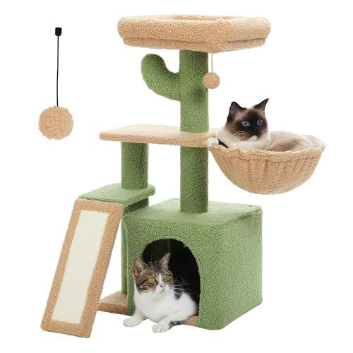 Cactus Cat Tree for Kittens & Small Cats (Green)