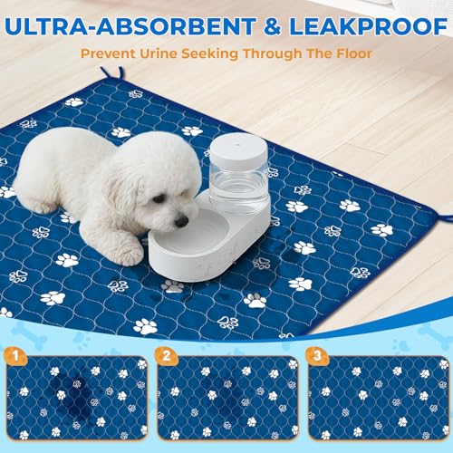 Washable Pee Pads for Dogs (Blue / 36*41 Inch (Pack of 2))