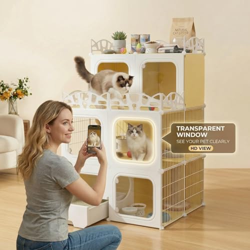 Cat Cage with Built (2 Rows)