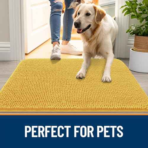 Dog Door Mat for Muddy Paws 47x17 (Yellow / 47" X 17")