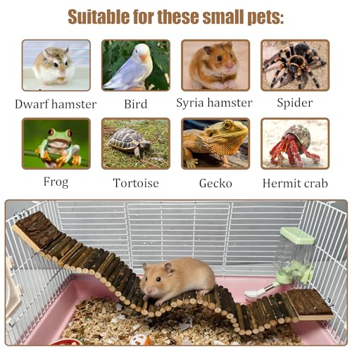 21.7 X 2.7In Wooden Hamster Bridge Rat Climbing Toy for Gerbil Sugar Glider