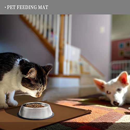 Silicone Pet Feeding Mat (Brown / 24" x 16")