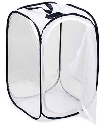 Insect and Butterfly Habitat Cage Terrarium Pop (White With Black / 15.7 x 15.7 x 23.6 inches)