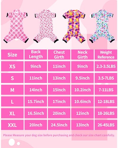 4 Pack Girl Fleece Dog Pajamas Warm for Small Doggiess (Small)