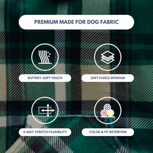 Dog Hoodie Buttery (Green Plaid / XX-Large)