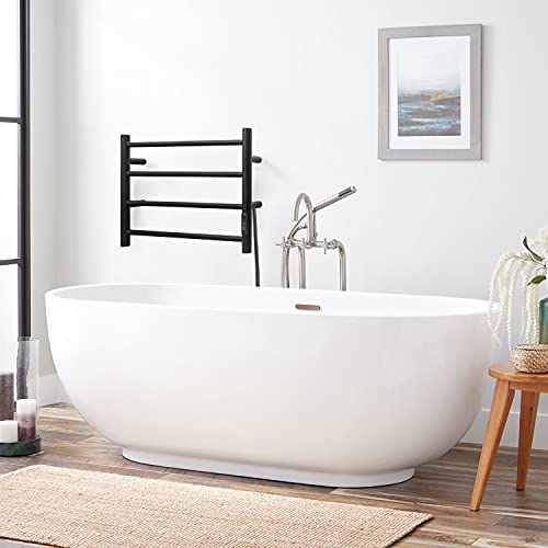 Towel Warmer Wall Mounted with Built (4 Bars / Round-matte Black)