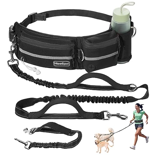 Dog Leash with Waist Belt (Black)