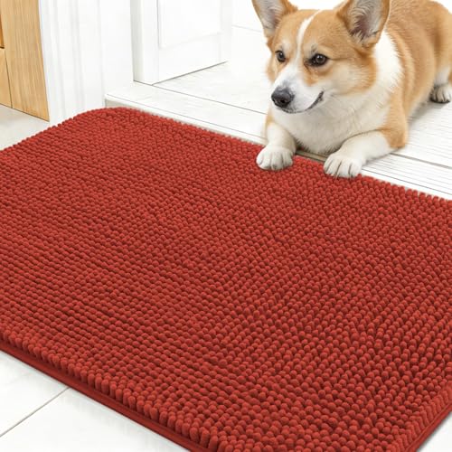 Dog Door Mat for Muddy Paws 30x17 (Maple Red / 30" X 17")