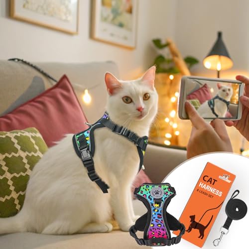 Cat Harness and Leash (Leopard Print / Medium (Chest: 16 - 20"))
