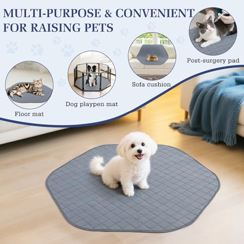 2-in-1 Small Animals Playpen with Pad, Purple+Gray (U-Purple+Gray)