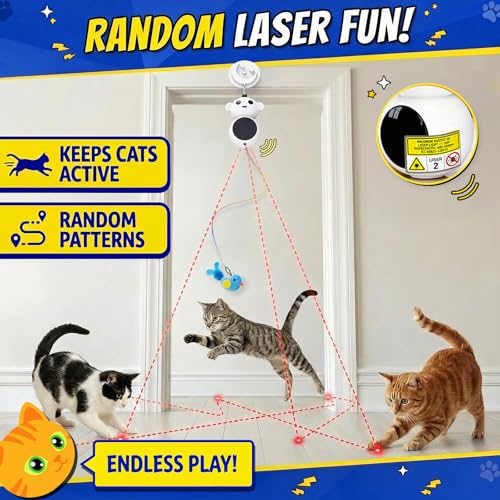 Interactive Cat Toys with Automatic Feather Flying Bird for Bored Adult Cat (Green)