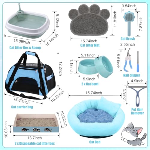 40 Pcs Kitten Starter Kit for Indoor Cats Include Litter Box