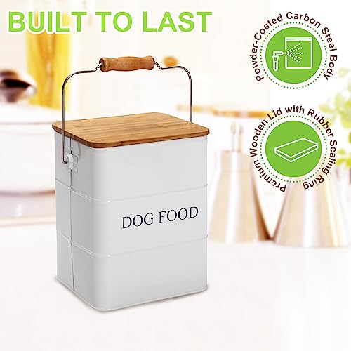Dog Food storage container Dog Treats Jar (Dog-White)