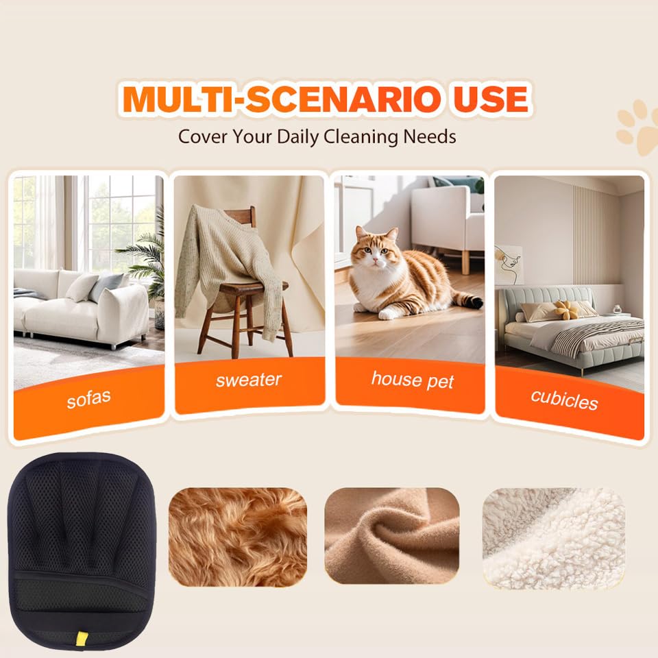 Pet Hair Removal Glove for Cats & Dogs