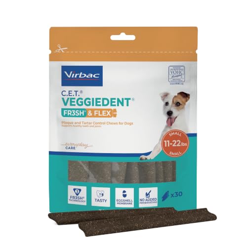 C.E.T. Veggiedent Fr3sh & Flex Plaque and Tartar Control Chew for Dogs (Small 11-22lbs)