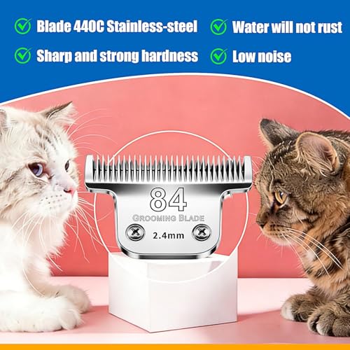T 84 Wide Blade Dog Grooming Clipper Blades for Andis (Silver/T84)