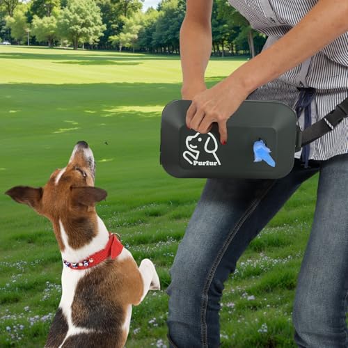 Dog Treat Pouch with Clicker & Poop Bag Holder (Black)