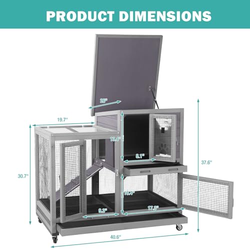 Rabbit Hutch Indoor for 2 (Light Grey-S)
