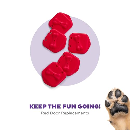 by Nina Ottosson Extra Doors for Dog Brick Interactive Dog Puzzle (Extra Doors (Red) - 5 Pack / 1 Count (Pack of 5))