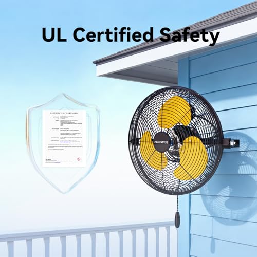 12 Inch High Velocity Wall Mount Fan (Blue / 12 inch)