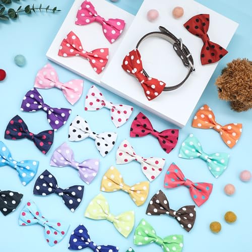 50 Pcs Polka Dot Dog Bow Ties