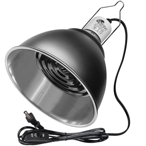 Large Caliber Reptile Lamp Cover Dome Supports Up to 250W (Cone Dome W/ Switch / 1pcs*Dome-7.0" (Max 250W))