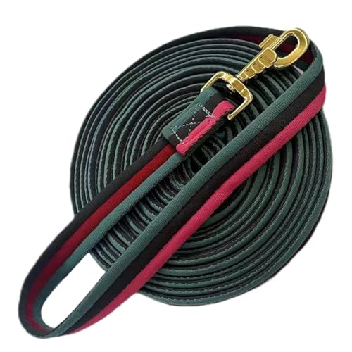 Premium Horse Training Lunge Line with Swivel Bolt for Accurate Equestrian Training of 26 Foot (26foot / Green/Black/Rose Red)