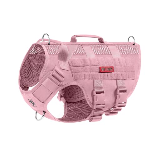 Tactical Dog Harness for Small Dog (Pink / L)