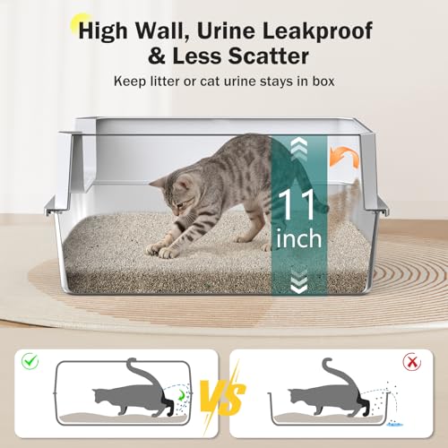 Stainless Steel Litter Box (Silver Grey / XL)