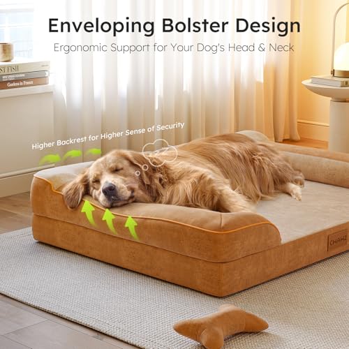 Jumbo Dog Bed for Extra Large Dogs (Brown / Jumbo(45"L x 35"W x 9.5"Th))