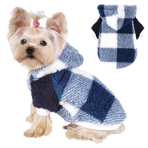 Dog Sweaters for Small Dogs (XX-Small (Chest 10 in) / Blue Plaid)