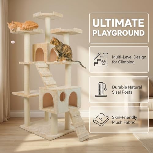 Multi Level Cat Tree Tower with Sisal Scratching Posts