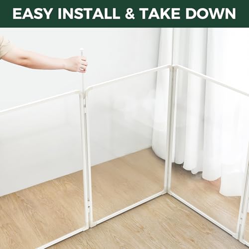 AuraSpace Pro Acrylic & Wire Mesh Indoor Dog Playpen (White / 40"H)